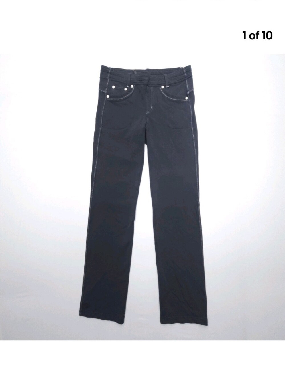 Kuhl Pull On Legging Sweatpants Size 10 Black Walking Hiking Gym Travel Boot Cut